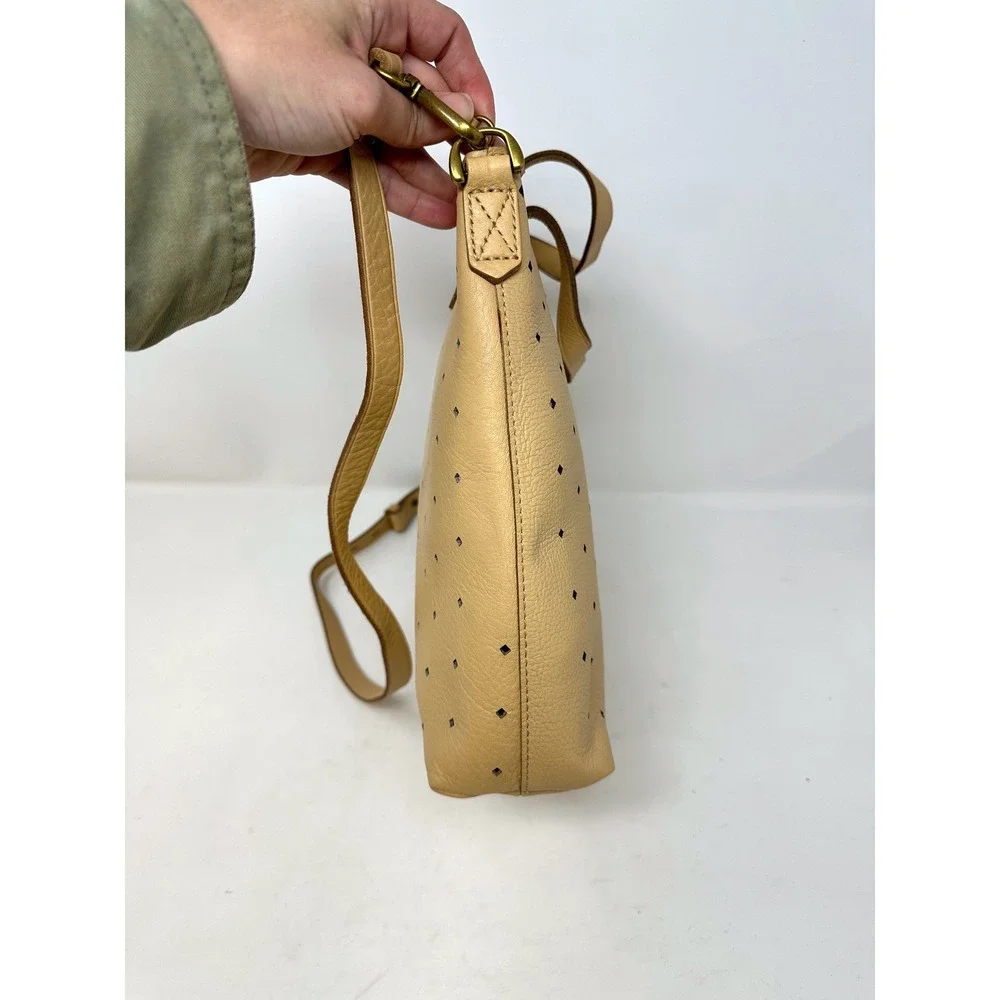 Madewell The Transport Crossbody Bag Geo Holepunch Edition Tan